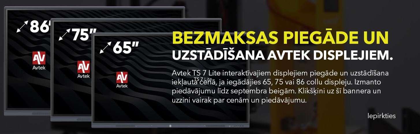 Avtek displejiem bezmaksas piegāde un uzstādīšana
